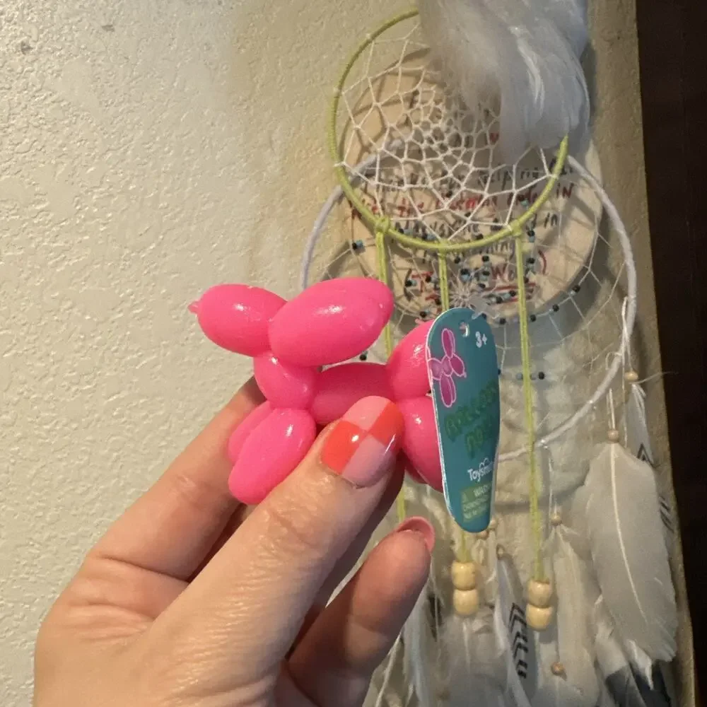 Toysmith Balloon Dogs New Viral Squishy Toy. Pink Squishy Balloon Dog